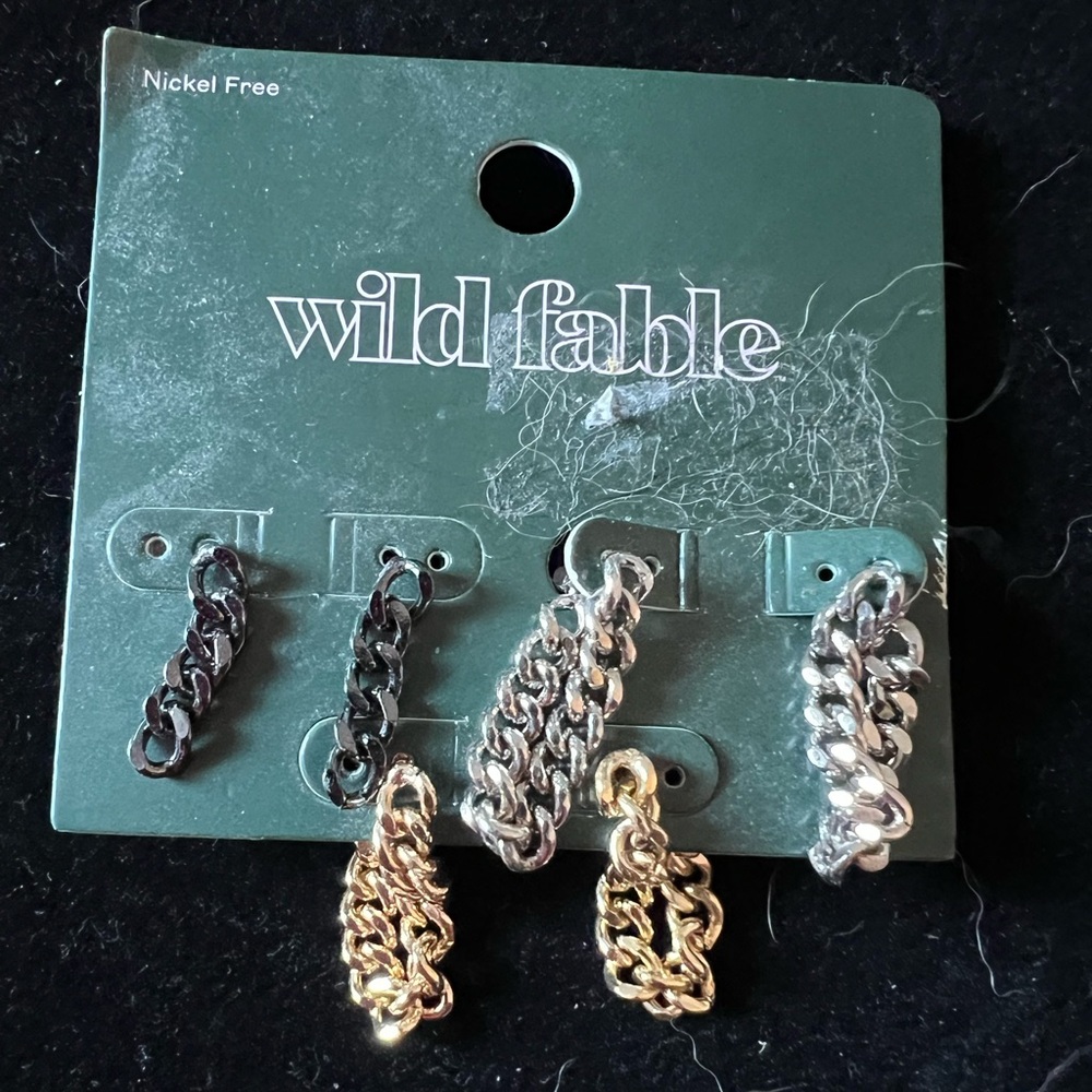 Mixed Metal Chain Earrings Sets